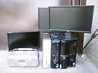 台東区 デスクトップパソコン×4・モニター×3・オーディオデッキ 出張回収